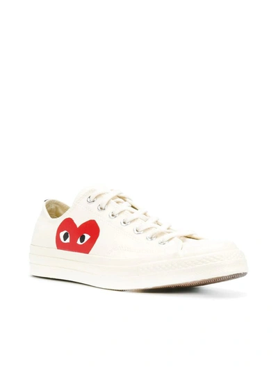 Shop Comme Des Garçons Play Print Sneakers In White