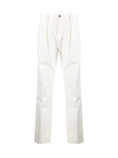 Shop Tom Ford Pleat-detail Straight-leg Jeans In White