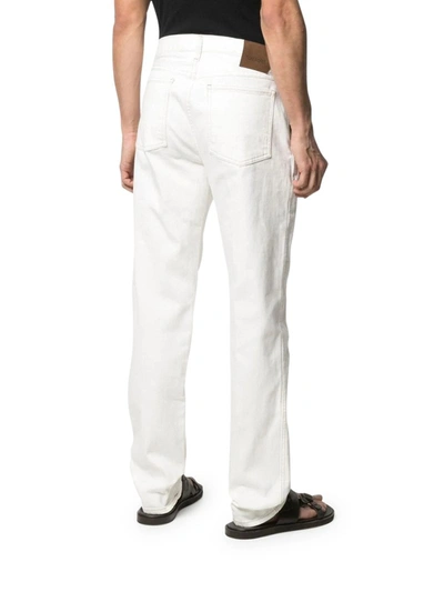 Shop Tom Ford Pleat-detail Straight-leg Jeans In White