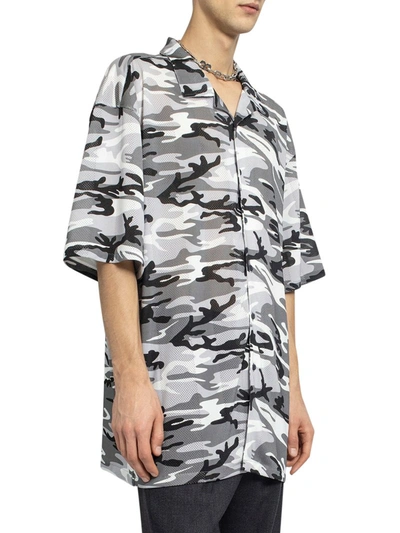 Shop Balenciaga Grey Camouflage Xl Short Sleeve Shirt