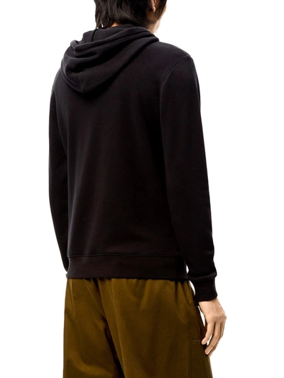 Shop Loewe Anagram Hoodie In Cotton In Black