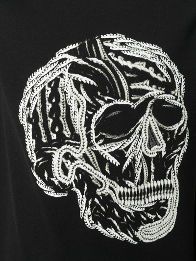 Shop Alexander Mcqueen Embroidered Skull-print T-shirt In Black