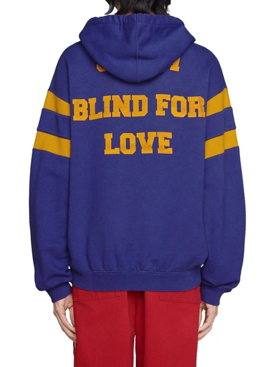 Shop Gucci Sweatshirt With 25  `eschatology And Blind For Love 1921` Print In Blue