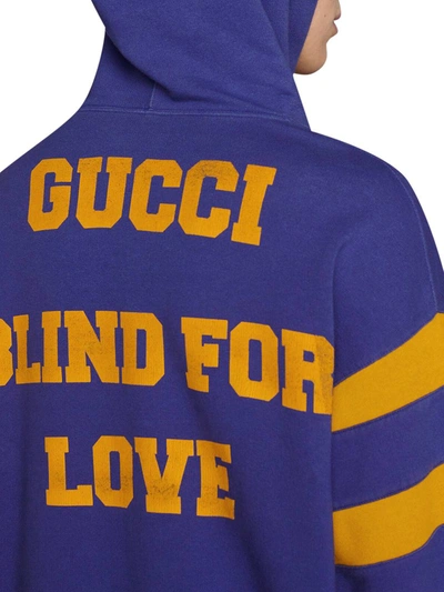 Shop Gucci Sweatshirt With 25  `eschatology And Blind For Love 1921` Print In Blue