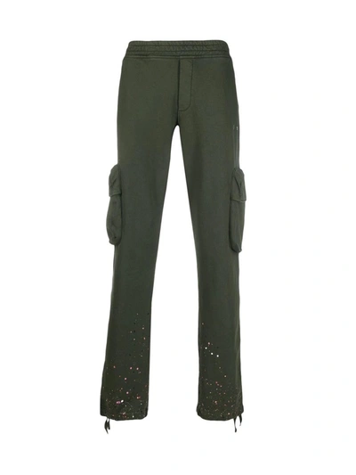 Shop Off-white Paint Splatter Track Trousers In Green