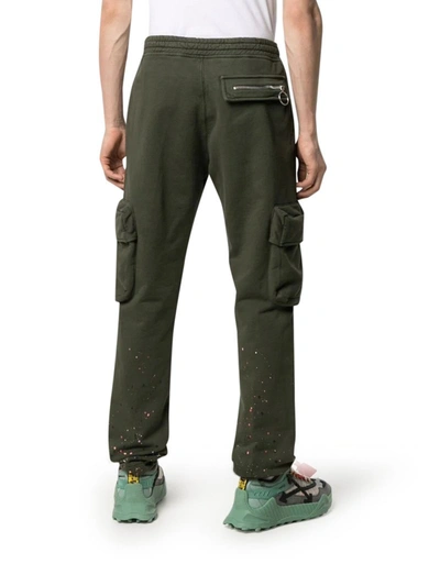 Shop Off-white Paint Splatter Track Trousers In Green