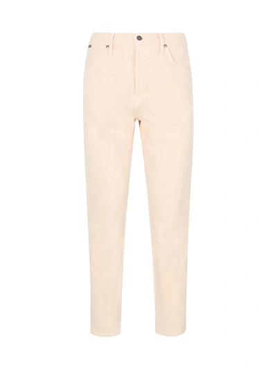 Shop Tom Ford Mid-rise Straight-leg Jeans In Nude & Neutrals