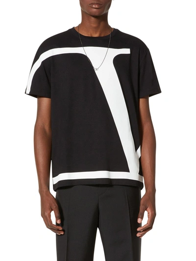 Shop Valentino T-shirt In Cotone Con Vlogo Signature In Black