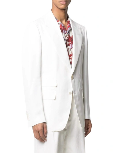 Shop Tom Ford Singe-breasted Blazer Jacket In White