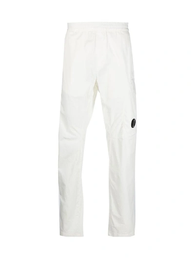 Shop C.p. Company Elasticated Straight-leg Trousers In White