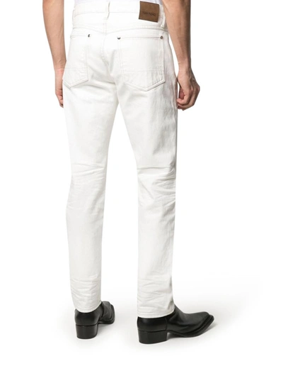 Shop Tom Ford Mid-rise Straight-leg Jeans In White