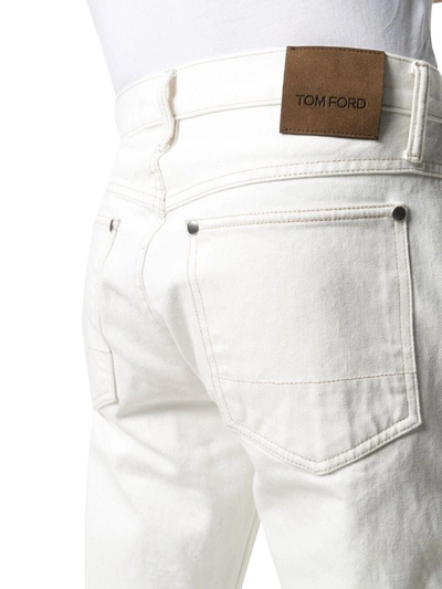 Shop Tom Ford Mid-rise Straight-leg Jeans In White