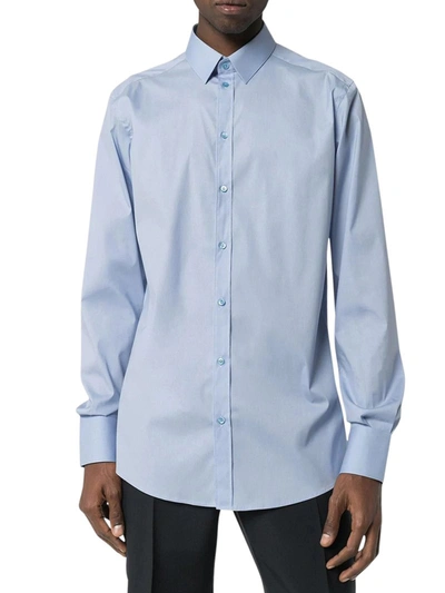 Shop Dolce & Gabbana Spread Collar Tailored Shirt In Blue