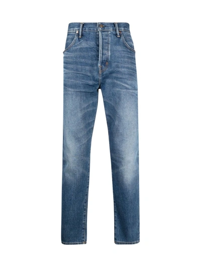 Shop Tom Ford Mid-rise Straight-leg Jeans In Blue