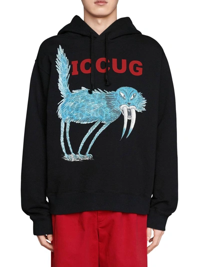 Shop Gucci Iccug Animal Print Sweatshirt By Freya Hartas In Black