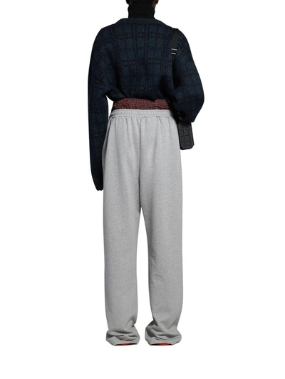 Balenciaga Trompe-l'oeil Double Waistband Sweatpants Red And Grey In Grey