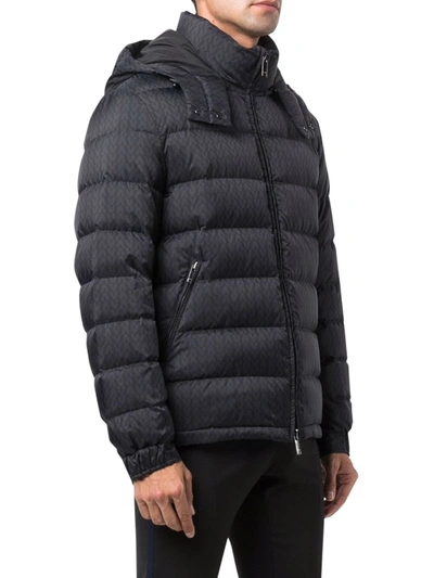 Shop Valentino V-print Puffer Jacket In Blue