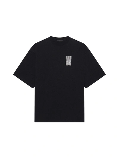 Shop Balenciaga Wide Line Barcode T-shirt In Black