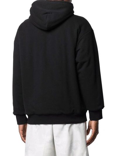 Shop Valentino Jersey Hoodie In Black