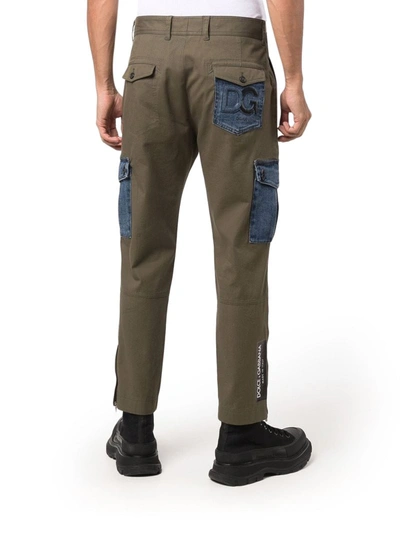 Shop Dolce & Gabbana Cargo Pants With Jeans Pockets In Green