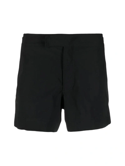 Shop Neil Barrett Waist-tab Swim Shorts In Black