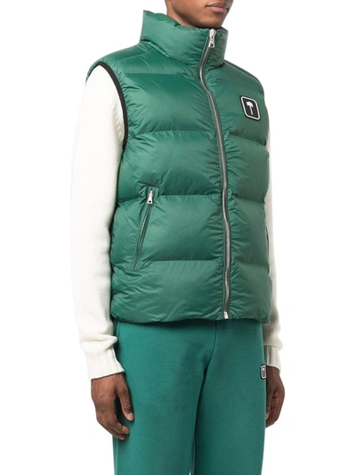 Shop Palm Angels Palm Down Vest In Green
