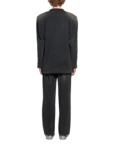 Shop Balenciaga Slim Worn-out Jacket In Black