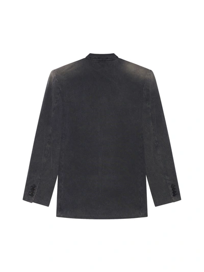 Shop Balenciaga Slim Worn-out Jacket In Black