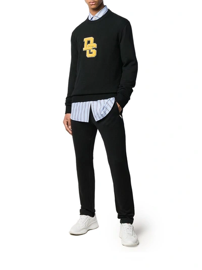 Shop Dolce & Gabbana Jersey Jogging Pants Shorts With Logo Plaque In Black
