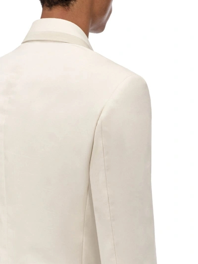 Shop Amiri Double Breasted Blazer In White