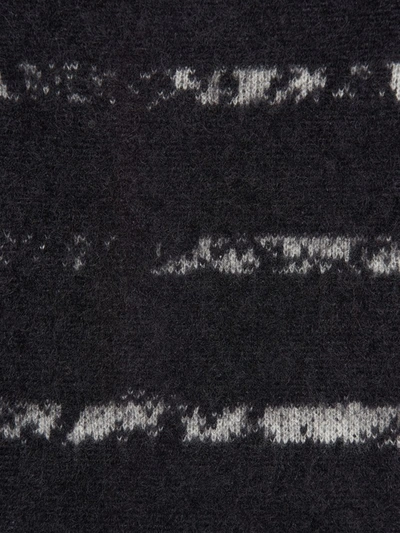 Shop Saint Laurent Pullover With Interrupted Stripe Pattern In Black