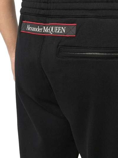 Shop Alexander Mcqueen Black Logo Jacquard Selvedge Sweatpants