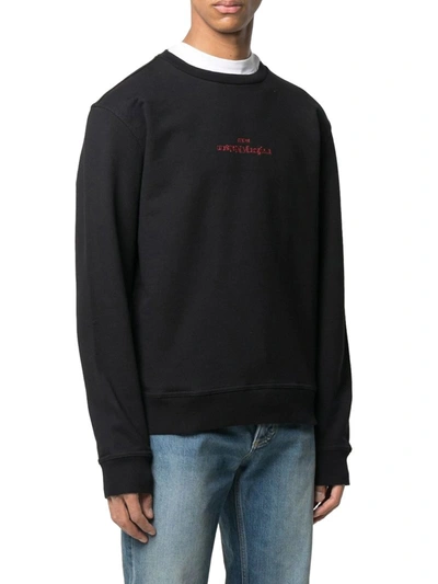 Shop Maison Margiela Logo-embroidered Sweatshirt In Black