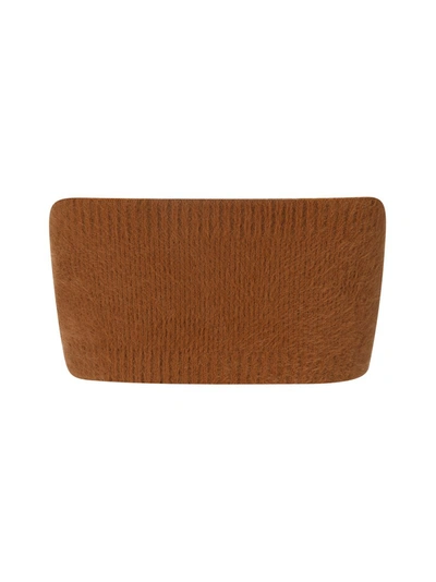 Shop Jacquemus Neve Knitted Crop Top In Brown