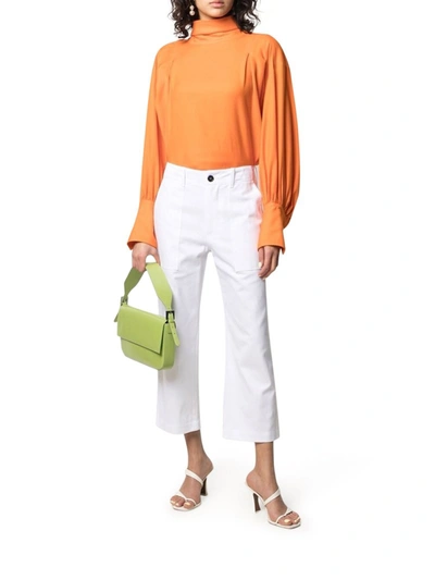 Shop Jejia Cropped Straight Trousers In White