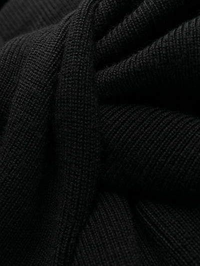 Shop Alexander Mcqueen Asymmetric Neck Knitted Dress In Black