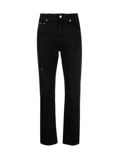 Shop Dolce & Gabbana Logo-patch Straight Trousers In Black