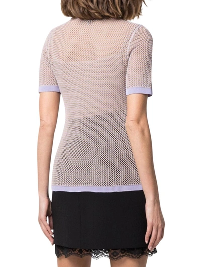 Shop Bottega Veneta Pointelle-knit Polo Top In Multicolour