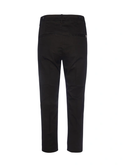 Shop Dondup Cropped Fitted Trousers In Black
