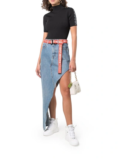 Shop Off-white Arrow Band Mock-neck Top In Black
