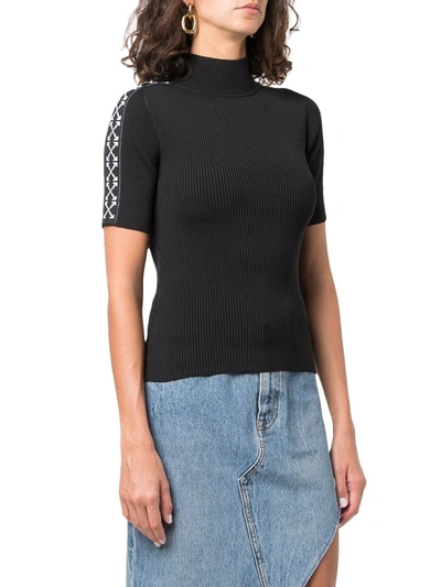 Shop Off-white Arrow Band Mock-neck Top In Black