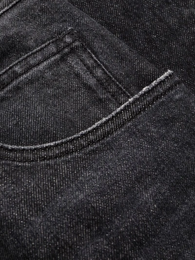 Shop Balmain High-waisted Button-detail Denim Jeans In Black