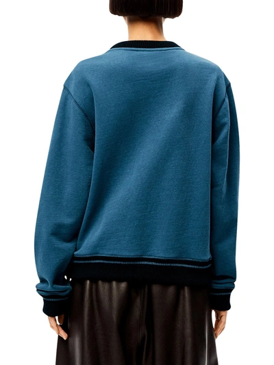Shop Loewe Anagram Sweatshirt In Cotton In Blue