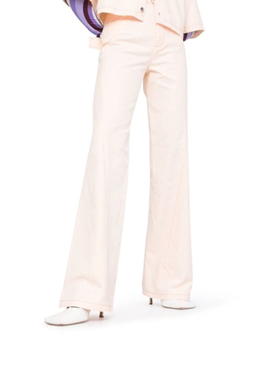 Shop Bottega Veneta Pink Denim Jeans In Nude & Neutrals