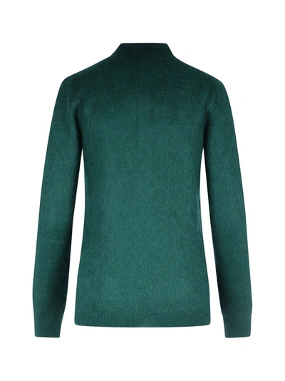 Shop Prada Long Sleeves Polo Mohair In Green