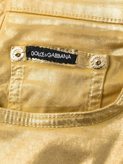 Shop Dolce & Gabbana High-rise Skinny Jeans In Metallic
