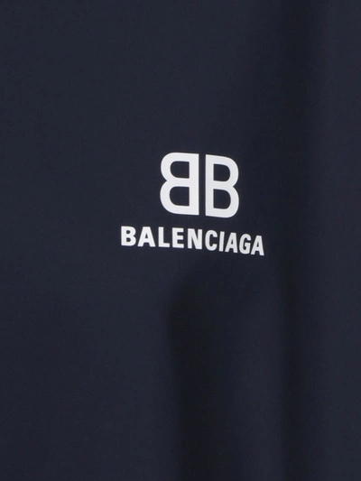 Shop Balenciaga Zip Up Jacket In Blue