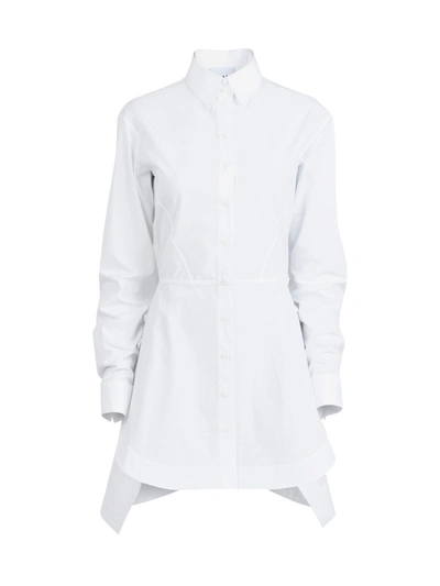 Shop Alaïa Textured Poplin Shirt In White