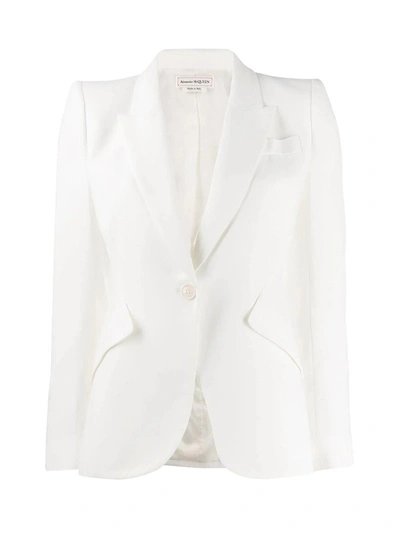 Shop Alexander Mcqueen Single Button Blazer In White