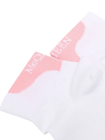 Shop Alexander Mcqueen Logo-embroidered Socks In Pink & Purple